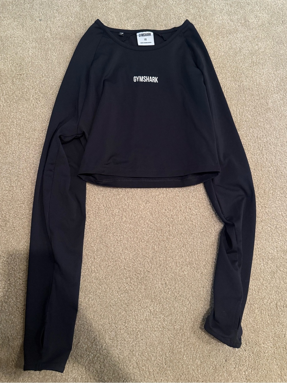 Gymshark Black Long Sleeve Cropped Top